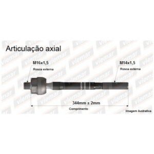 Barra  Axial  349,00mm  16x14(hidraulico  Zf)