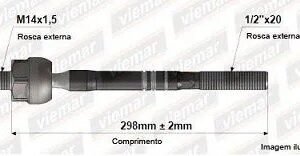 Barra  Axial  298,00mm  14x1/2x20 (hidraul/ Mec) Macho