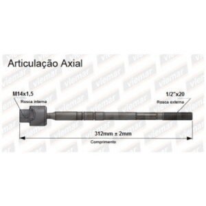 Barra  Axial 312,00mm  14x1/2x20  Mec/arg.trinter Femea