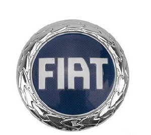 emblema da Grade Fiat Redondo Azul  ( 65 Mm )