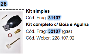 Kit Reparo Carburador Dfv