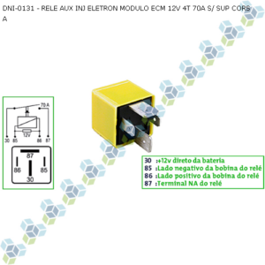 Rele Auxiliar Injecao /modulo/comando 12v 70a 4t S/supurte