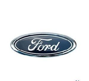 emblema  Ford Cromado Azul Grade Oval