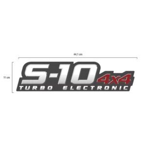 emblema S10 4x4 Vermelho Turbo eletronic