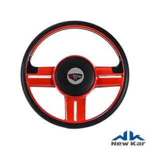 Volante Direcao  esportivo Rally Vermelho 380mm