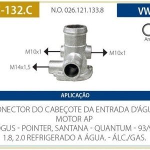 Flange Conexao entrada dagua Cabecote ( 2 Rosca