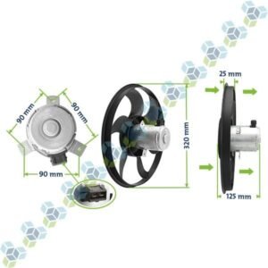 eletroventilador 12v 168w 6 Pas C/ar