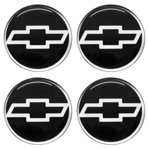 EMBLEMA CALOTA RESINADO 48MM PRETO/CROM. KIT(FALATA UMA PC.)
