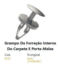 GRAMPO MOLDURA PARACHOQUE-PARABARRO-CARPETE