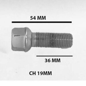 PARAFUSO CONICO RODA CROM.M14X1,5 LONGO CH19