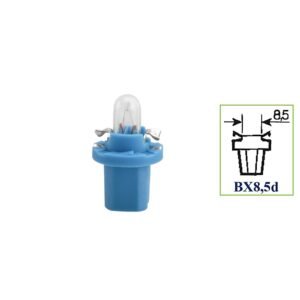 LAMPADA PAINEL 12V 1,2W BX8,5D BASE PLASTICA AZ CLARO