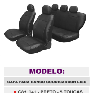 CAPA BANCO BAIXO PRETO COURINO 5 ENCOSTO