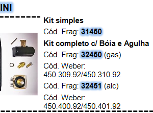 KIT JUNTA REPARO CARBURADOR MINI PROGRESSIVO