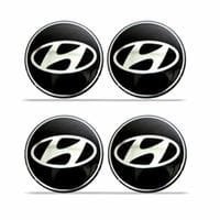 EMBLEMA RESINADO CALOTA 48MM PRETO ( KIT )