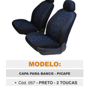 CAPA BANCO PRETA MALHA ESTAMPADA